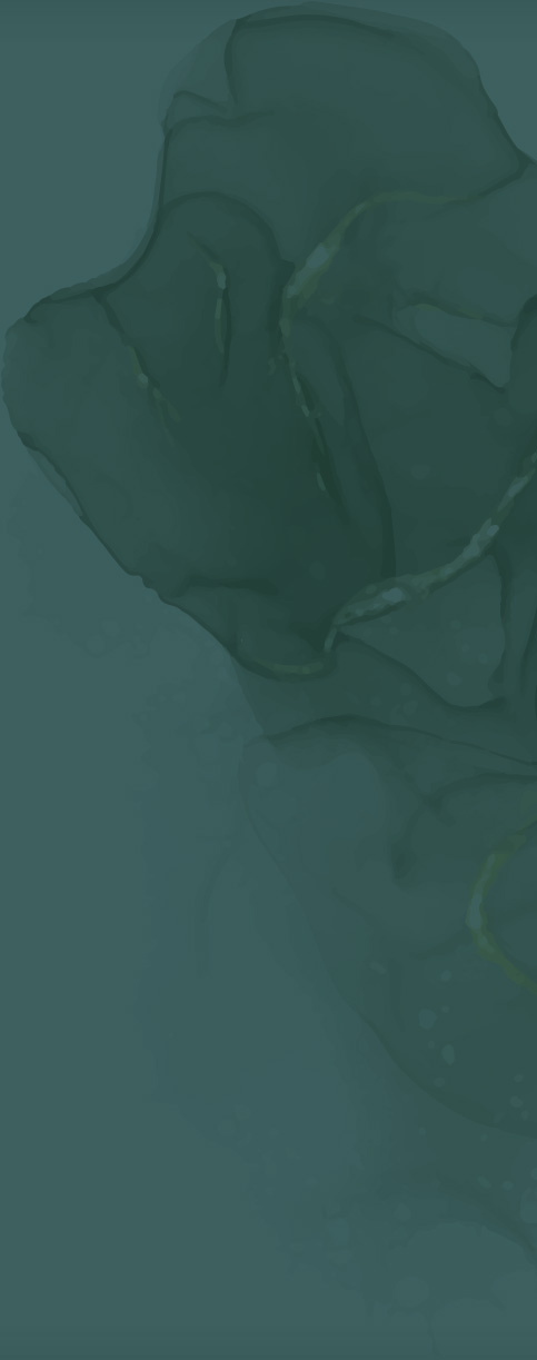 An abstract background in deep teal with flowing, marbled patterns featuring subtle lighter lines and hints of gold.